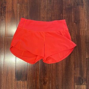Lululemon 4” Hotty short- size 6. Perfect condition. Fruit punch color